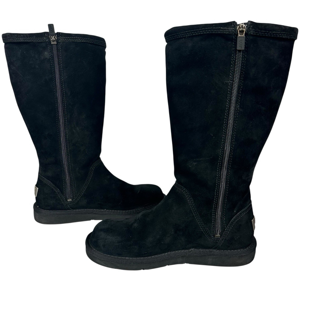 UGG Australia Kenly Tall Black Zip Up Boots Womens Size 6 - Picture 3 of 10